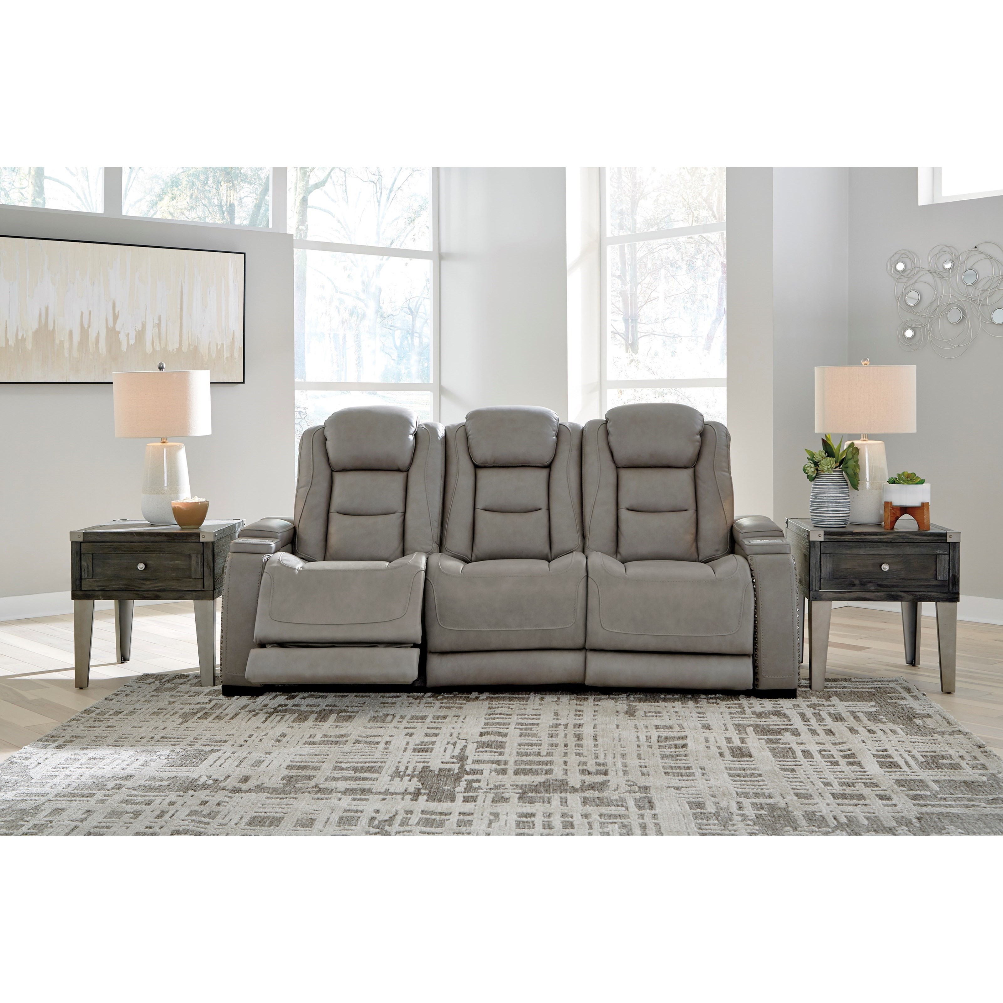 Power reclining sofa with hot sale lumbar support
